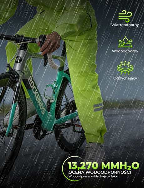 ROCKBROS Fluorescencyjne Zielone Wodoodporne Spodnie-YPK052 Spodnie