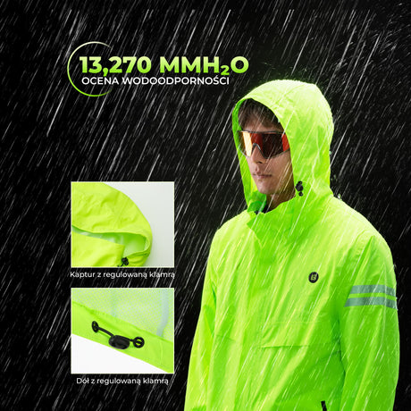 ROCKBROS Kurtka Rowerowa Przeciwdeszczowa Fluorescencyjna-YPY028 Kurtki