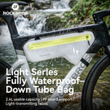 ROCKBROS Wodoodporna Torba Rowerowa pod Ramę 2,4 L z Półprzezroczystą Obudową Torby pod ramę