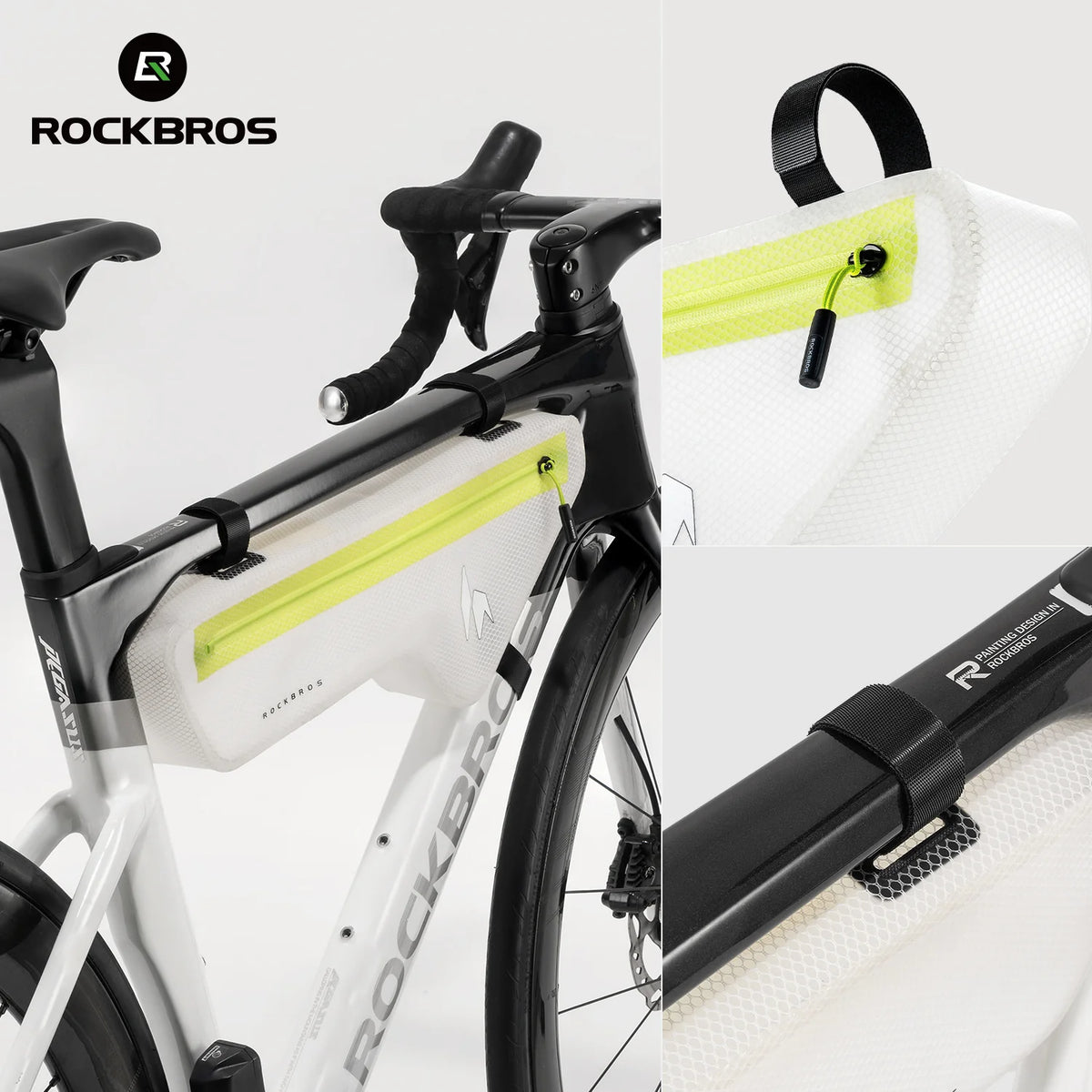 ROCKBROS Wodoodporna Torba Rowerowa pod Ramę 2,4 L z Półprzezroczystą Obudową Torby pod ramę