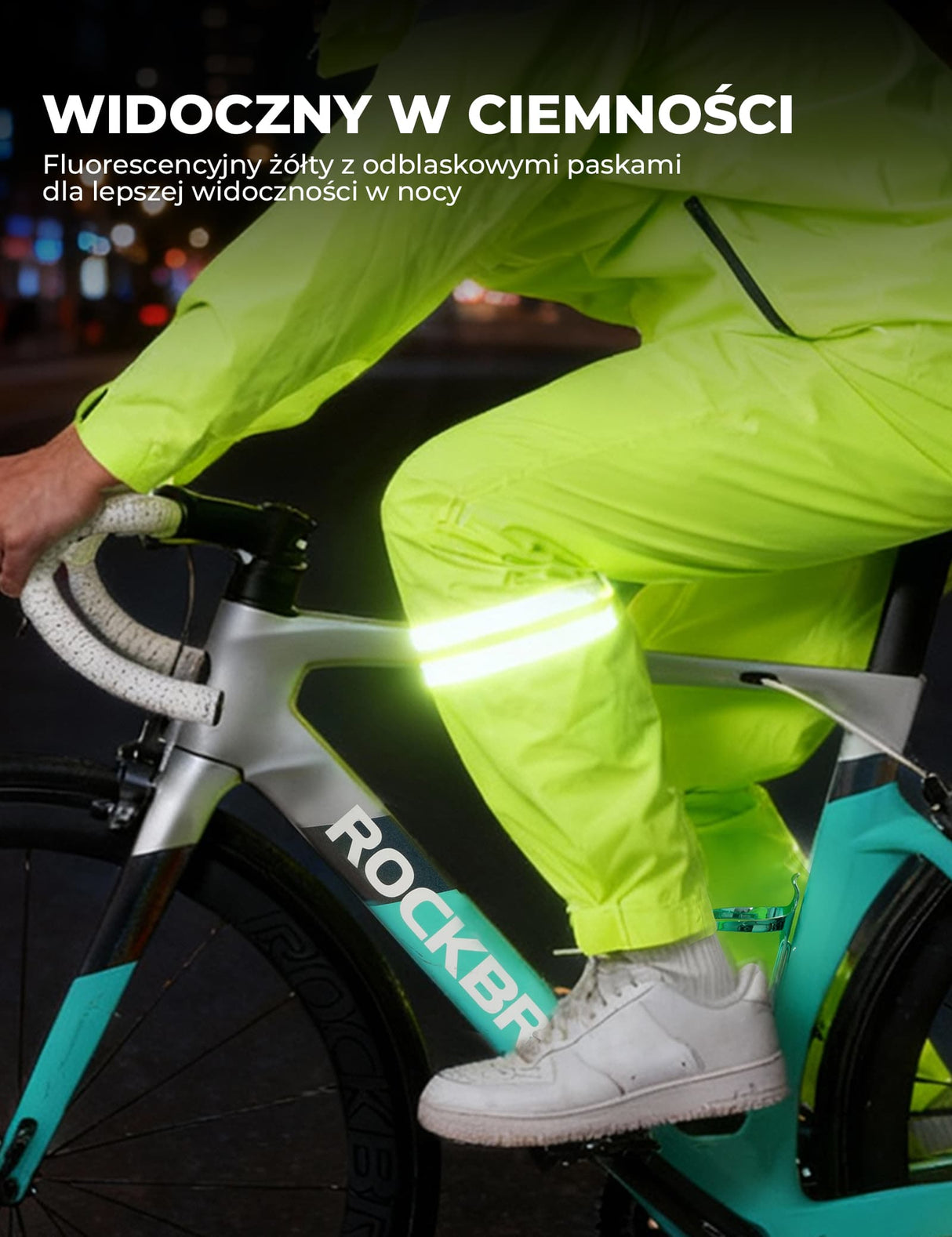 ROCKBROS Fluorescencyjne Zielone Wodoodporne Spodnie-YPK052 Spodnie