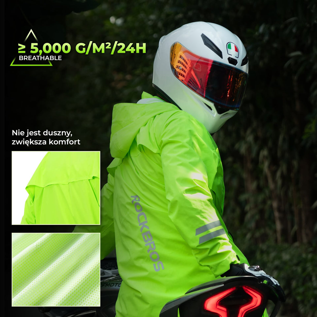 ROCKBROS Kurtka Rowerowa Przeciwdeszczowa Fluorescencyjna-YPY028 Kurtki