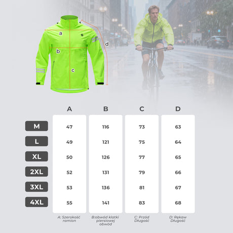 ROCKBROS Kurtka Rowerowa Przeciwdeszczowa Fluorescencyjna-YPY028 Kurtki