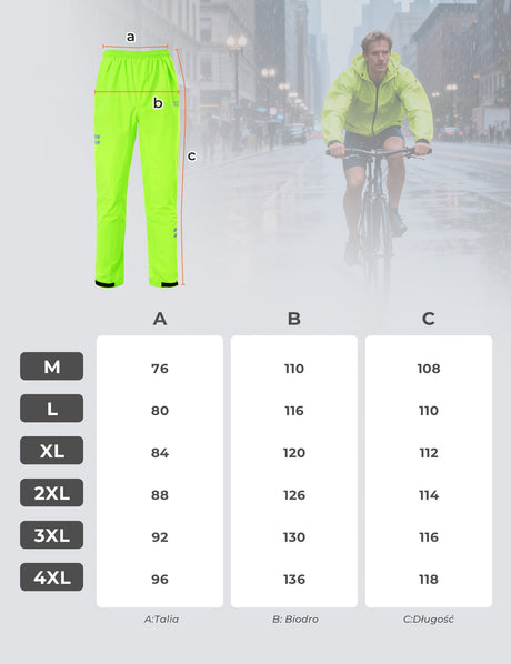 ROCKBROS Fluorescencyjne Zielone Wodoodporne Spodnie-YPK052 Spodnie