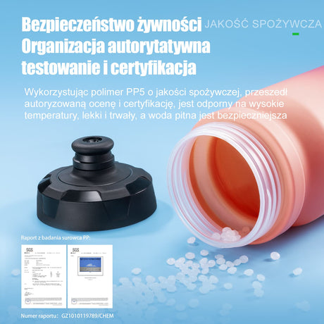 ROCKBROS „Skin-Feel” butelka rowerowa 600 / 750 ml z osłoną przeciwkurzową, lekki i antypoślizgowy