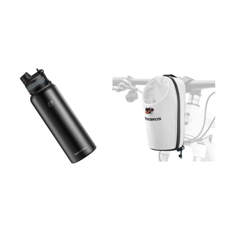 ROCKBROS Zestaw ROCKBROS: kubek termiczny i torba na bidon P002 BidonyCzarny 550ml