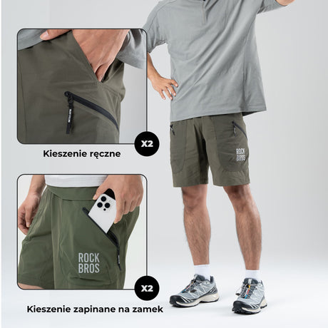 ROCKBROS Męskie Szorty Sportowe Innowacyjny Pasek Magnetyczny-YDDK015 Spodenki
