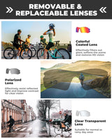 ROCKBROS Okulary Rowerowe Sportowe Przeciwsłoneczne z Polaryzacją dla Mężczyzn i Kobiet-SP32 Okulary polaryzacyjne