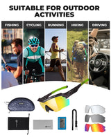 ROCKBROS Okulary Rowerowe Sportowe Przeciwsłoneczne z Polaryzacją dla Mężczyzn i Kobiet-SP32 Okulary polaryzacyjne