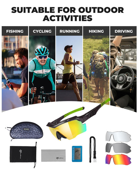 ROCKBROS Okulary Rowerowe Sportowe Przeciwsłoneczne z Polaryzacją dla Mężczyzn i Kobiet-SP32 Okulary polaryzacyjne
