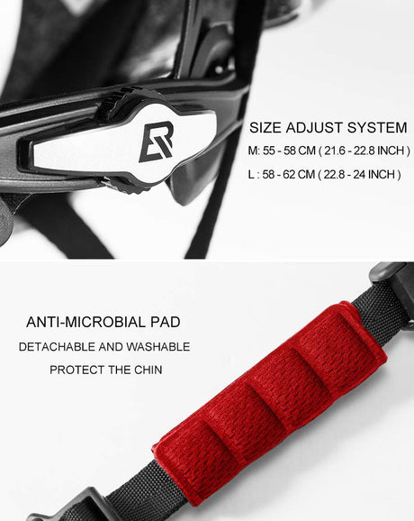 ROCKBROS ROCKBROS Kask Kolarski Gradientowy dla Mężczyzn Kobiet Bezpieczny Standardowy Kask Rowerowy Lekki Regulowany Oddychający Odblaskowy Kask Rowerowy Góra i Droga L (58-63 cm) Kaski