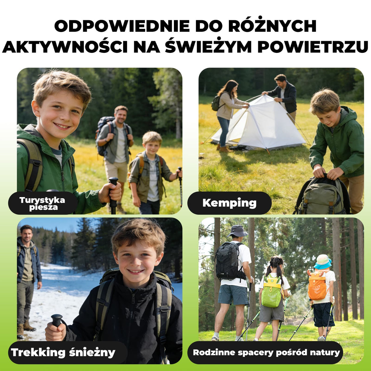 Qunature Dziecięcy Aluminiowy Kij Trekkingowy Lekki, Regulowany i Bezpieczny-BX-005 Qunature-Wędrówki