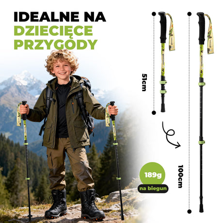 Qunature Dziecięcy Aluminiowy Kij Trekkingowy Lekki, Regulowany i Bezpieczny-BX-005 Qunature-Wędrówki
