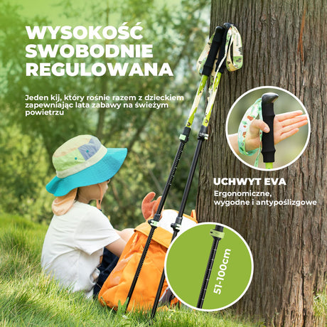 Qunature Dziecięcy Aluminiowy Kij Trekkingowy Lekki, Regulowany i Bezpieczny-BX-005 Qunature-Wędrówki