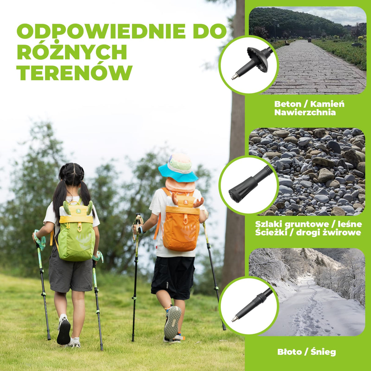 Qunature Dziecięcy Aluminiowy Kij Trekkingowy Lekki, Regulowany i Bezpieczny-BX-005 Qunature-Wędrówki