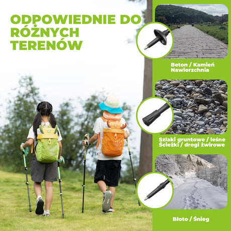 Qunature Dziecięcy Aluminiowy Kij Trekkingowy Lekki, Regulowany i Bezpieczny-BX-005 Qunature-Wędrówki