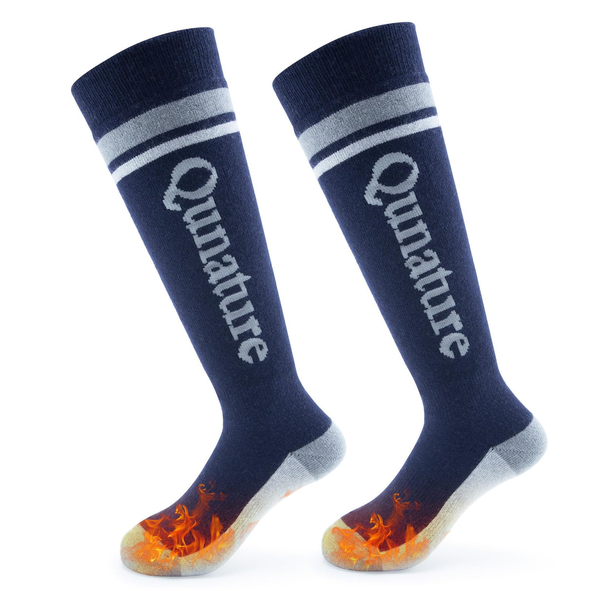 Qunature Qunature Skarpetki Narciarskie Dziecięce Skarpety Termiczne Podkolanówki Zimowe Dziewczęce/Chłopięce Termiczne 25-36-Q23-010 SkarpetkaGranatowy S