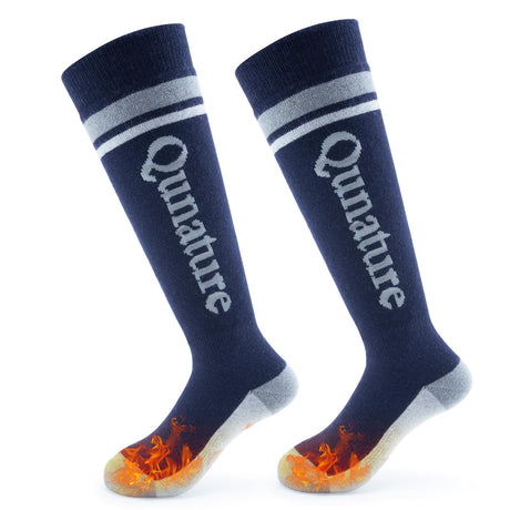 Qunature Qunature Skarpetki Narciarskie Dziecięce Skarpety Termiczne Podkolanówki Zimowe Dziewczęce/Chłopięce Termiczne 25-36-Q23-010 SkarpetkaGranatowy S