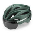 ROCKBROS Kask Rowerowy Dla Dorosłych z Goglami Zmieniającymi Kolor -TT-36 KaskiMorska Zieleń Regulowany (58-62cm)
