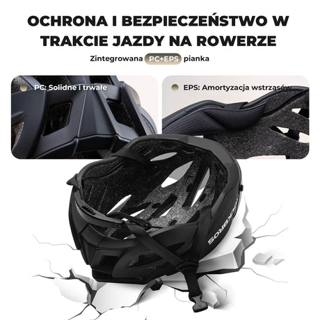 Kask Rowerowy Dla Dorosłych z Goglami Zmieniającymi Kolor -TT-36