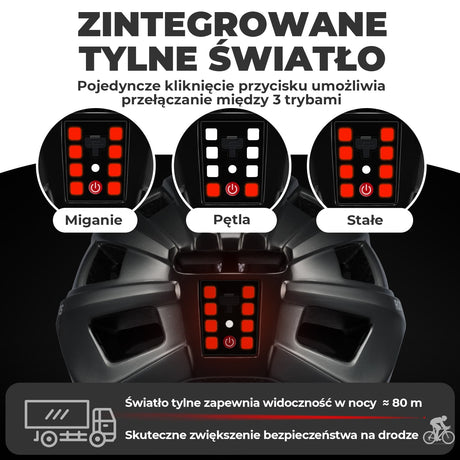 Kask Rowerowy z Okularami Fotochromowymi i Światłem Tylnym