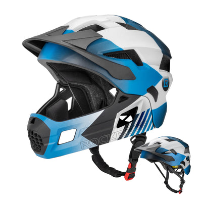 ROCKBROS Kaski Dziecięcy Rowerowy Lekki i Regulowany -TS-61 KaskiNiebieski S（48-54cm）