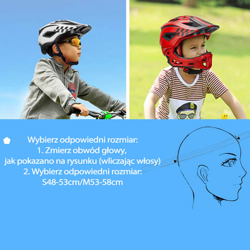 Kaski Rowerowy dla Dzieci z Odpinaną Osłoną Podbródka