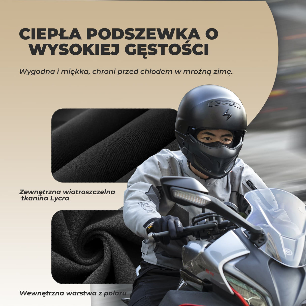Kominiarka Rowerowa Ocieplana Ochronna Pełne Zakrycie-LF70676