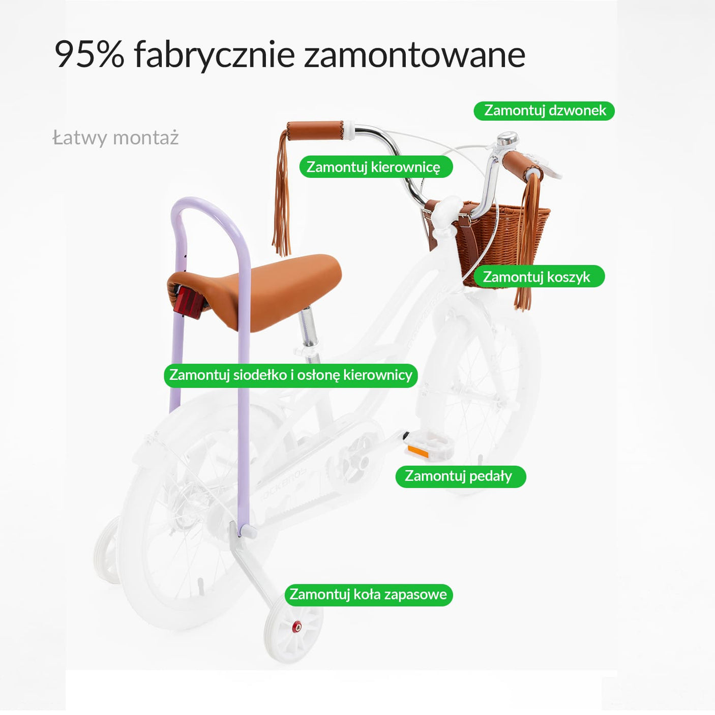 LEVO– 16 Calowy Rower Dziecięcy z Bocznymi Kółkami