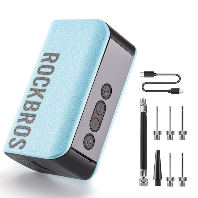 ROCKBROS ROCKBEOS Elektryczna Pompka do Piłek z 4 Zapasowymi Igłami Akumulatorowa Pompka Powietrza 20PSI 1400mAh Przenośna Mini Pompka do Siatkówki, Koszykówki, Piłki Nożnej i Pływania Elektryczne pompki