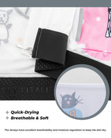 ROCKBROS ROCKBROS TVI Series, Damska Koszulka Kolarska Oddychająca, w Stylu Kreskówkowym, z Krótkim Rękawem, Wygodna Koszulka Kolarska na Rowery Górskie i Szosowe, Biała-XXS Koszulki