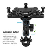 ROCKBROS-PL ROCKBROS Uchwyt Rowerowy na Telefon, Uniwersalny, do Większość Smartfonów 4.9-7.3 Cala, Stabliny, Trwały, 8 Haczyków, Regulowany, Obrót o 360 °, do Roweru MTB Motocykl Skuter, 3 Style do Wyboru Uchwyty na telefon