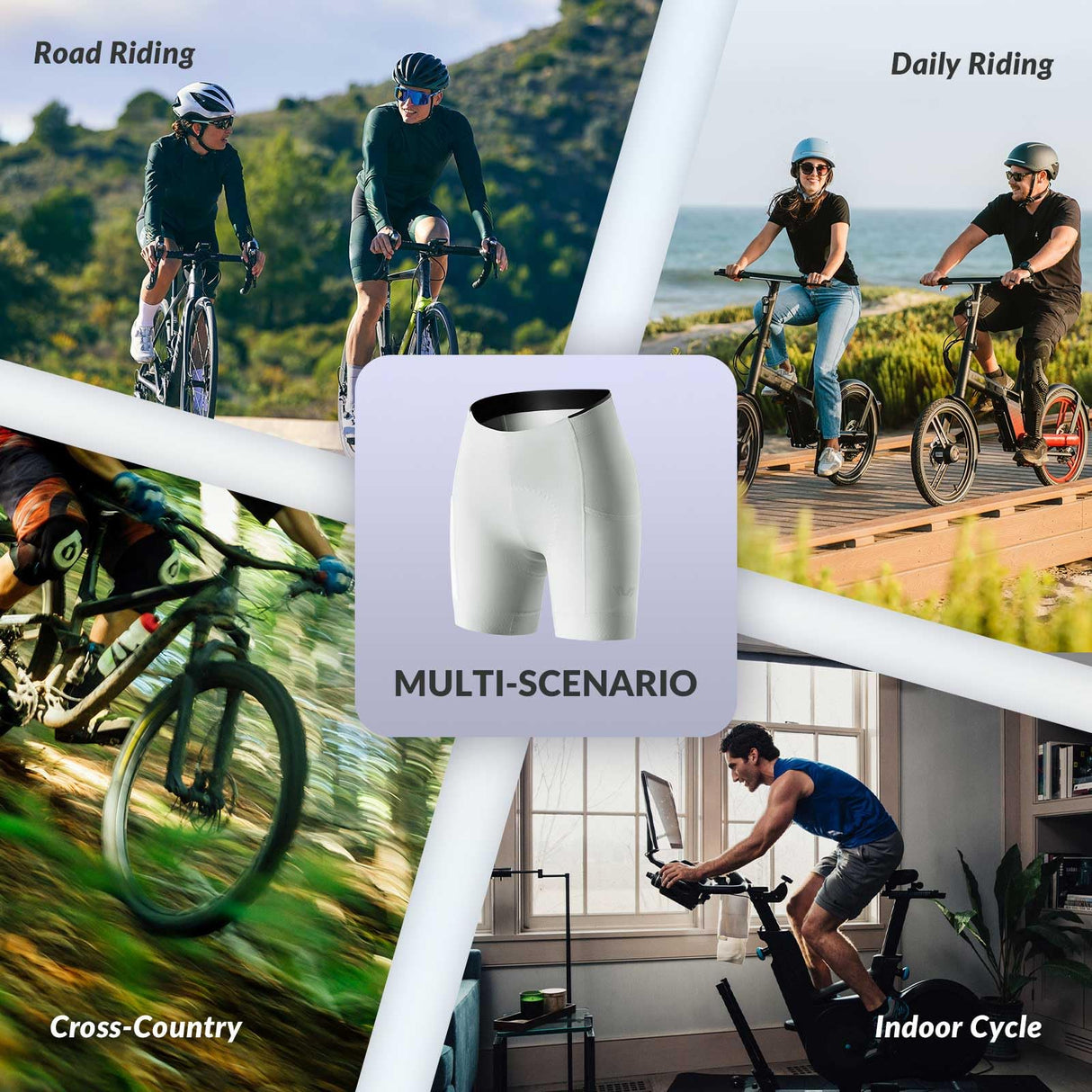 ROCKBROS ROCKBROS TVI spodenki rowerowe damskie z kieszenią, spodenki rowerowe krótkie letnie oddychające szybkoschnące spodenki rowerowe elastyczne z wkładką Spodenki