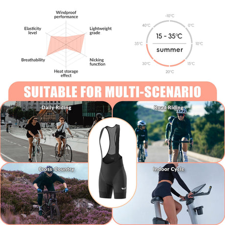 ROCKBROS-PL ROCKBROS TVI Damskie Spodenki Kolarskie na Lato Wyściełane Szybkoschnące z Kieszenią Odporne na Wstrząsy Szosa MTB Wentylacja Komfort Spodnie