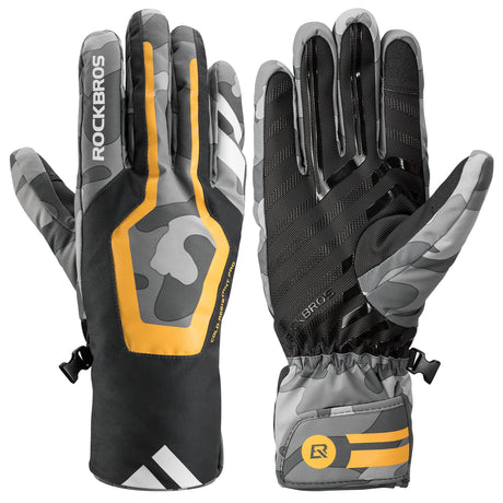 ROCKBROS ROCKBROS Rękawice Narciarskie Sporty Zimowe Narty Snowboard Rower Rękawice cyklowe Wodoodporne Bardzo Ciepłe Antypoślizgowe Rękawiczki dla Mężczyzn M Rękawiczki