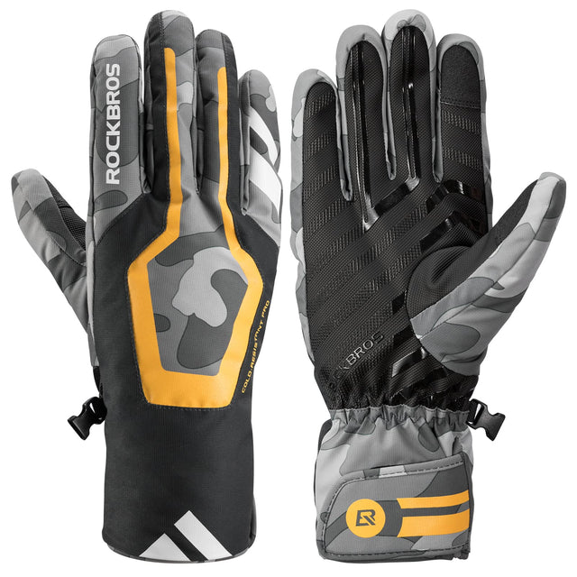 ROCKBROS ROCKBROS Rękawice Narciarskie Sporty Zimowe Narty Snowboard Rower Rękawice cyklowe Wodoodporne Bardzo Ciepłe Antypoślizgowe Rękawiczki dla Mężczyzn M Rękawiczki