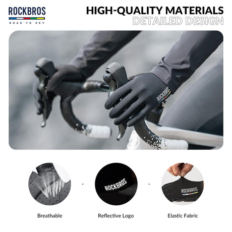 ROCKBROS Road-to-Sky Rękawiczki Kolarskie z Ekranem Dotykowym na Cały Palec Oddychające-TLS001 Rękawiczki