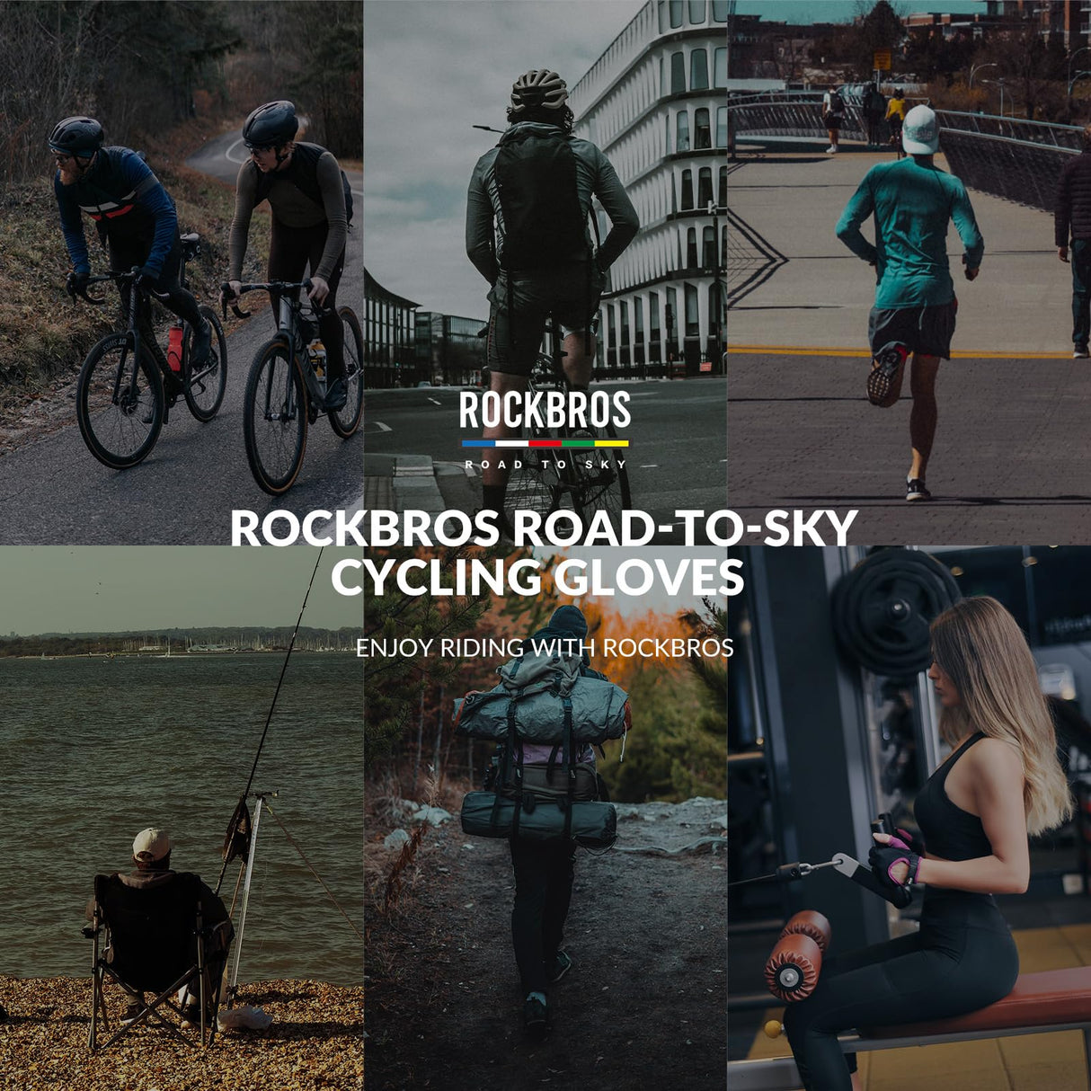 ROCKBROS Road-to-Sky Rękawiczki Kolarskie z Ekranem Dotykowym na Cały Palec Oddychające-TLS001 Rękawiczki