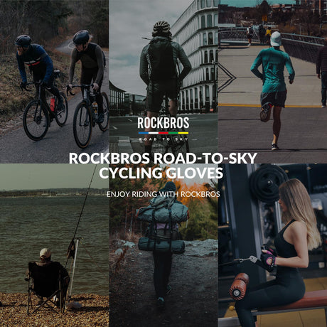 ROCKBROS Road-to-Sky Rękawiczki Kolarskie z Ekranem Dotykowym na Cały Palec Oddychające-TLS001 Rękawiczki