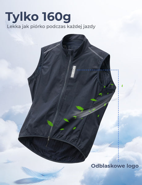 ROCKBROS Męska I Damska Wiosenno-letnia Kamizelka Wiatroszczelna - YDMJ004 Kurtki