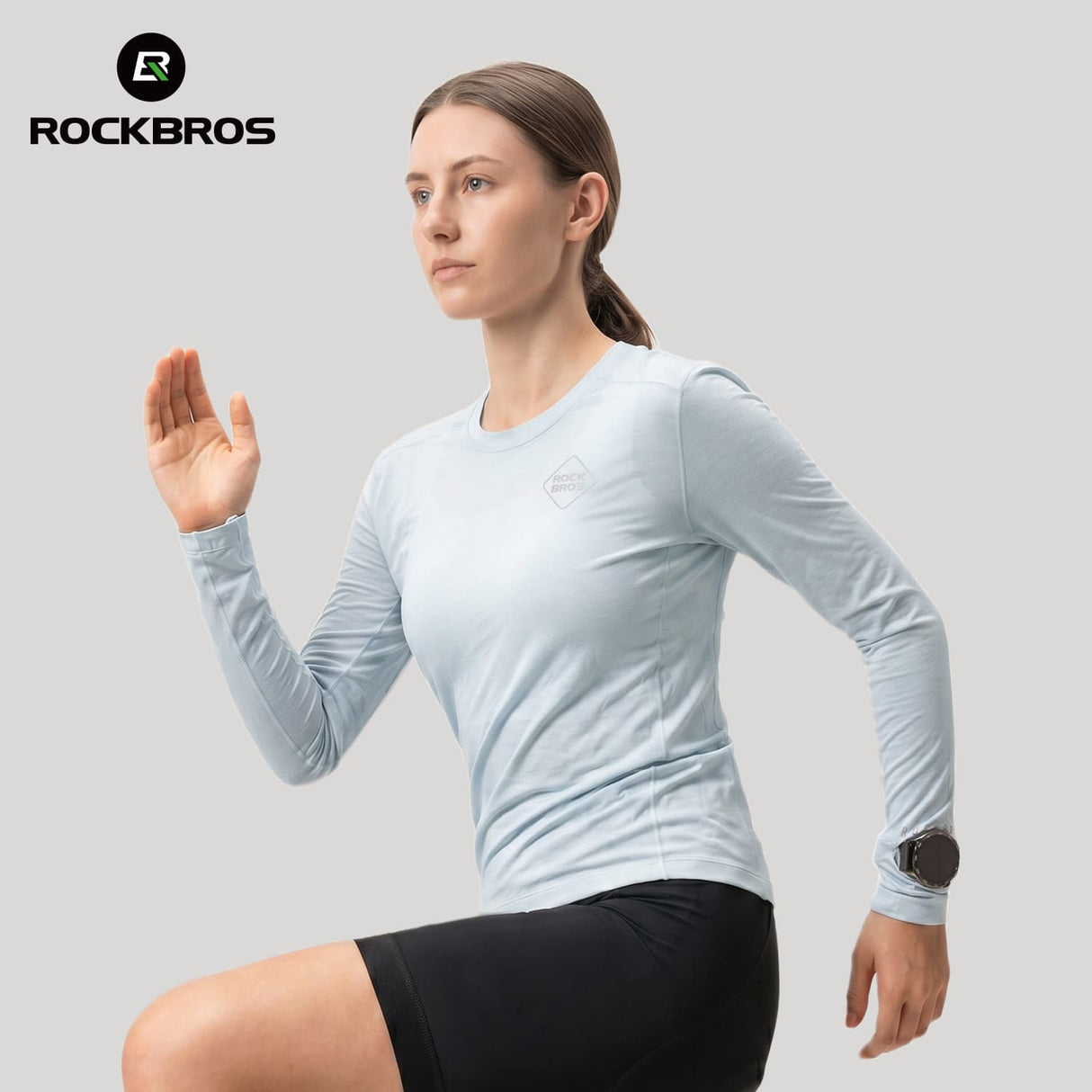 ROCKBROS Męska Koszulka Rowerowa z Wełną merynosa i Tencel Koszulki