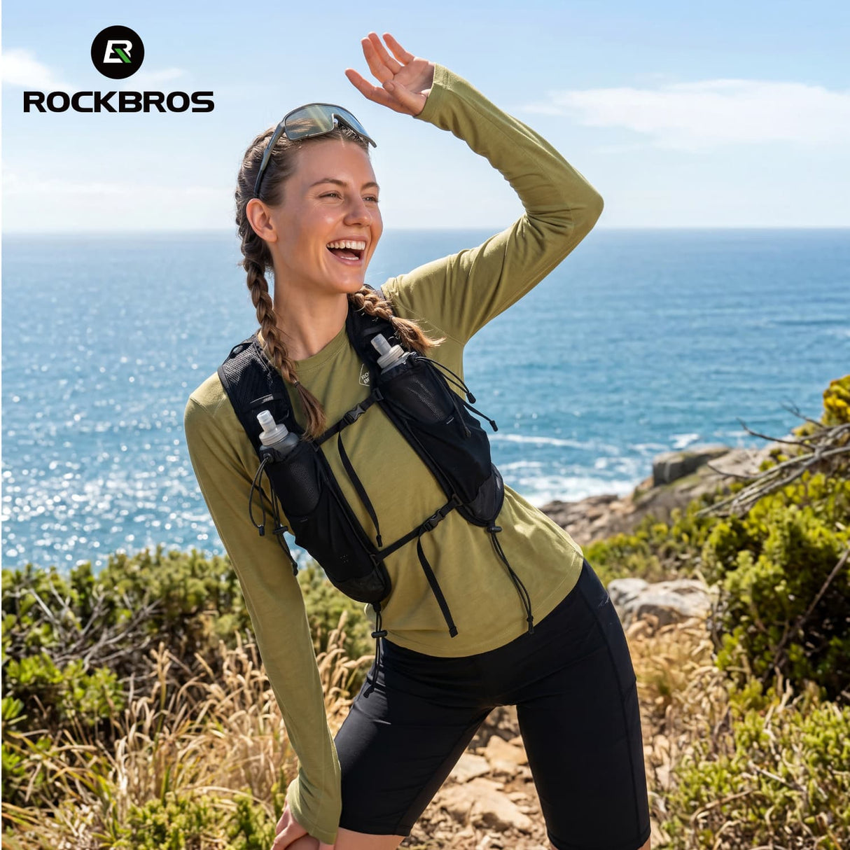 ROCKBROS Męska Koszulka Rowerowa z Wełną merynosa i Tencel Koszulki