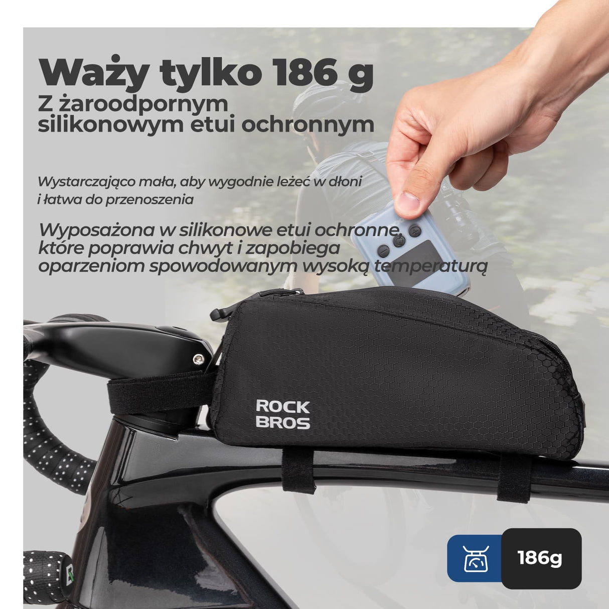 ROCKBROS Mini Elektryczna Pompka Rowerowa Z Wyświetlaczem LED 150 PSI - HW-140 Elektryczne pompki
