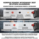 ROCKBROS Mini Elektryczna Pompka Rowerowa Z Wyświetlaczem LED 150 PSI - HW-140 Elektryczne pompki
