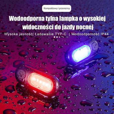 Mini Tylne Światło Rowerowe COB Dwukolorowe