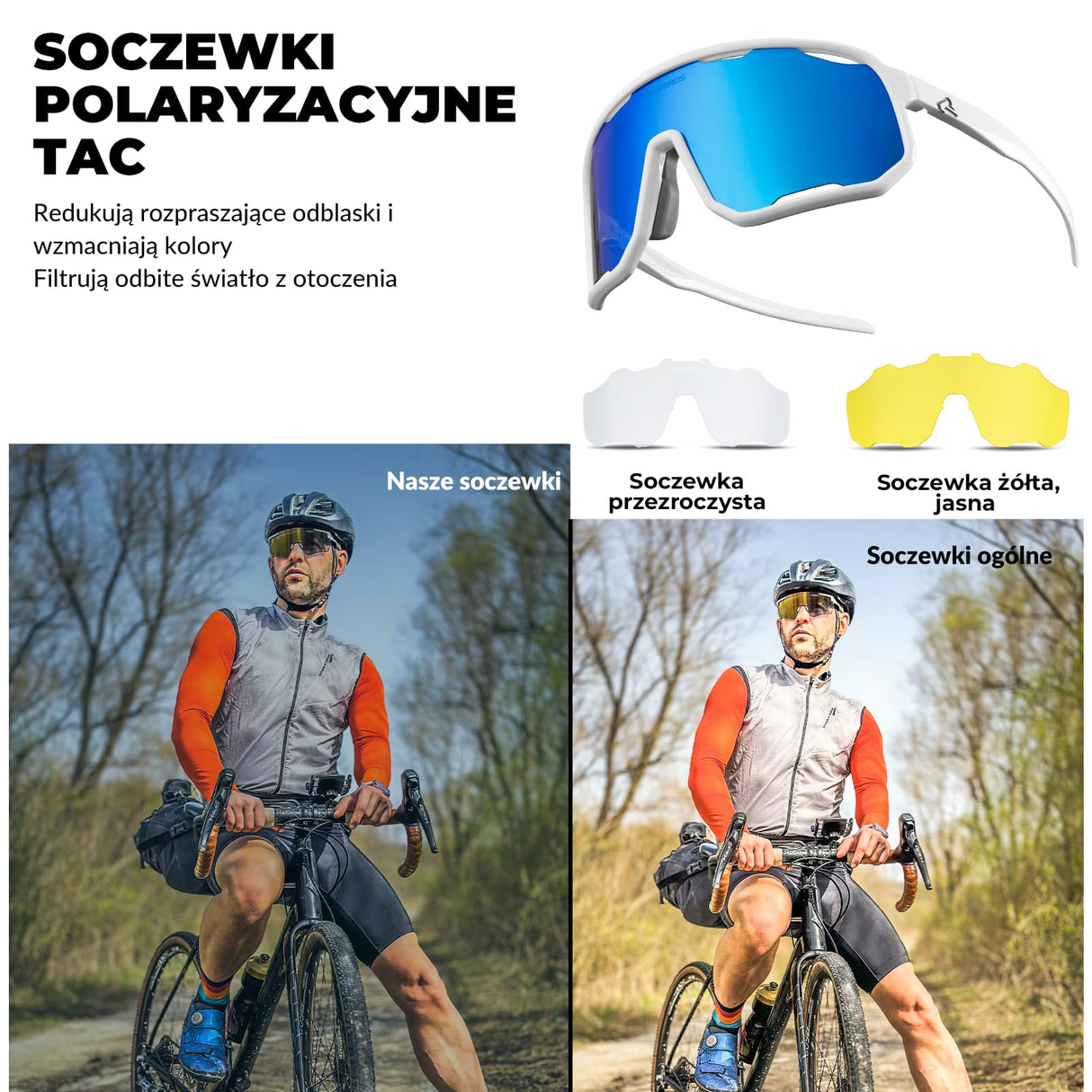 Okulary Polaryzacyjne  Ochroną UV400 i Wymiennymi Noskami-SP351