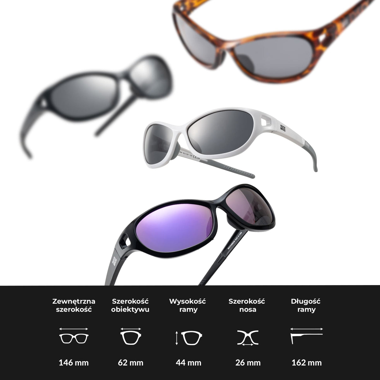 ROCKBROS Okulary sportowe z Polaryzacją Ultralight i UV400-SP394 Okulary i gogle