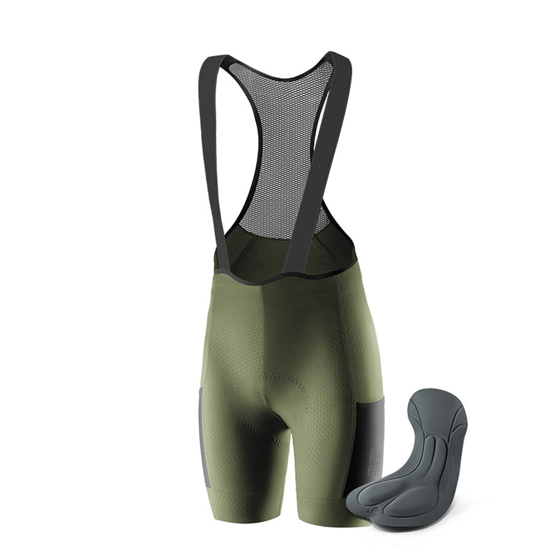 ROCKBROS Męskie Spodenki Rowerowe Z Szelkami Spodenki rowerowe na szelkachOliwkowo-zielony EU XS=Asian S