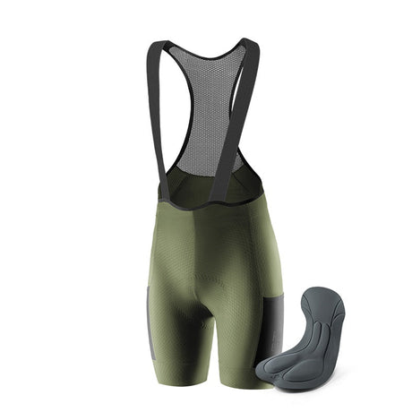 ROCKBROS Męskie Spodenki Rowerowe Z Szelkami Spodenki rowerowe na szelkachOliwkowo-zielony EU XS=Asian S