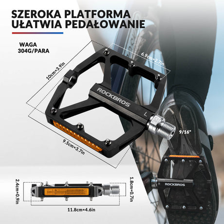 Pedał Rowerowy ze Stopu Aluminium Antypoślizgowy -K371